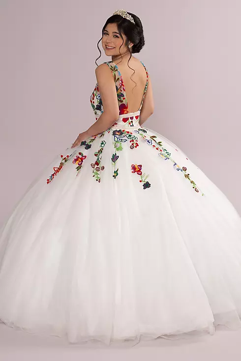 Floral Lace Applique Quince Dress Image 3