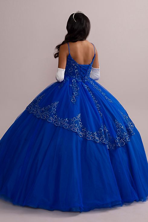 Corded Lace Quince Ball Gown with Bolero Image 3