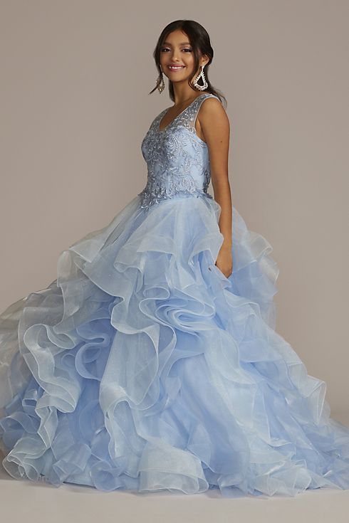 Two-Piece Embellished Lace Quince Gown Image 2
