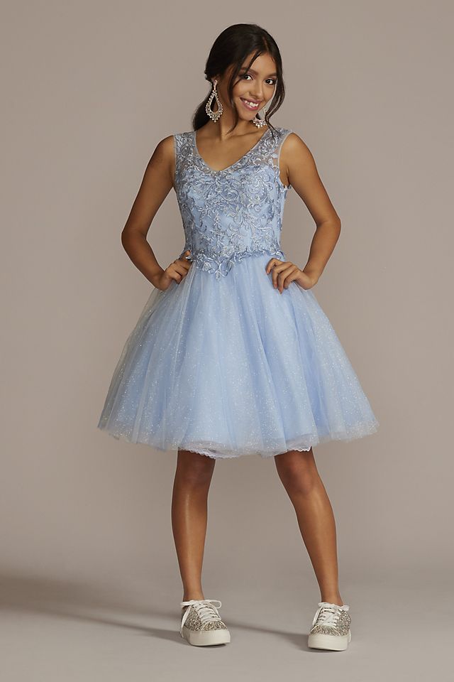 Two-Piece Embellished Lace Quince Gown Image 6