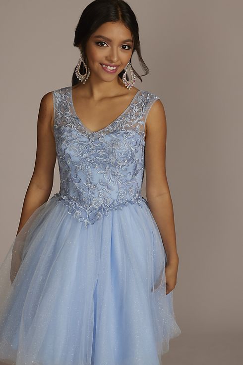 Two-Piece Embellished Lace Quince Gown Image 8