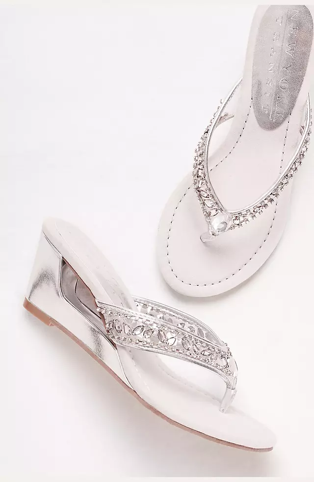 Embellished Wedge Sandals | David's Bridal