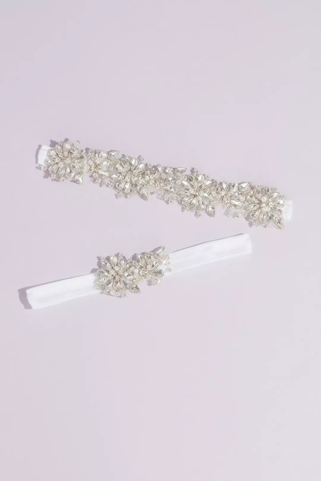 Glimmering Crystal Flower Garter Set | David's Bridal