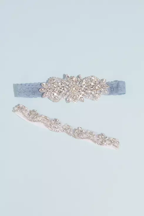 Pearl and Crystal Medallion Garter Set Image 2