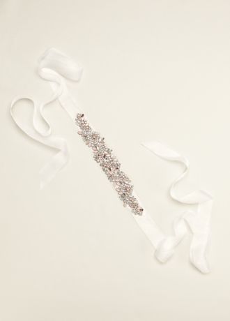 Organza Ribbon Sash with Crystal Detail | David's Bridal