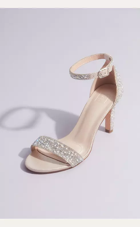 Pearl and Iridescent Crystal One-Band Mid Heels Image 1