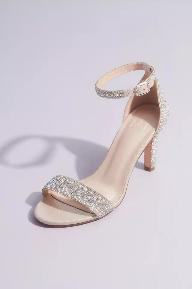 Pearl and Iridescent Crystal One-Band Mid Heels Image