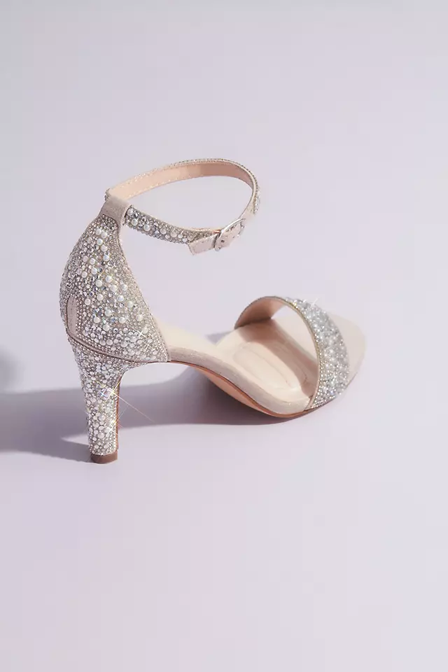 Pearl and Iridescent Crystal One-Band Mid Heels Image 2