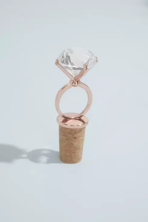 Rose Gold Diamond Wine Cork Stopper Image 1