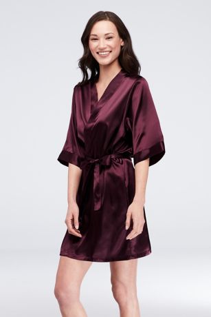 maroon satin robe