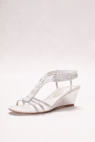 silver bridesmaid wedges