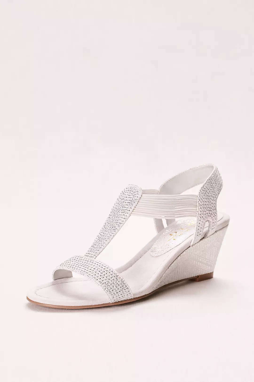 Glitter Wedge Sandal with Studded Elastic Straps Image