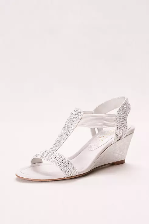 Glitter Wedge Sandal with Studded Elastic Straps Image 1