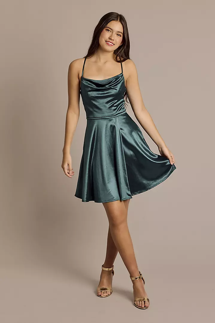 david's bridal homecoming dresses david Sheath-Column Maxi Stretch Satin Elegant Prom Dresses COCOMELODY CS1046, Dark Champagne Feminine Homecoming Dresses