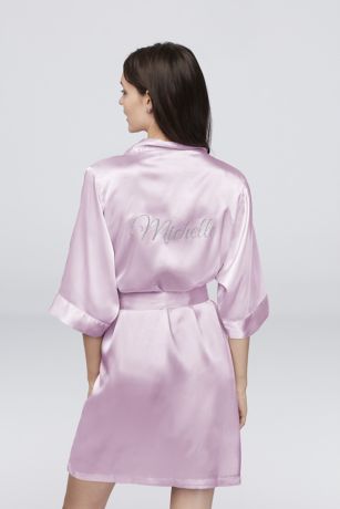 Personalized Glitter Print Name Satin Robe