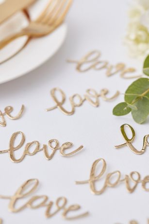 Golden Love Table Confetti | David's Bridal