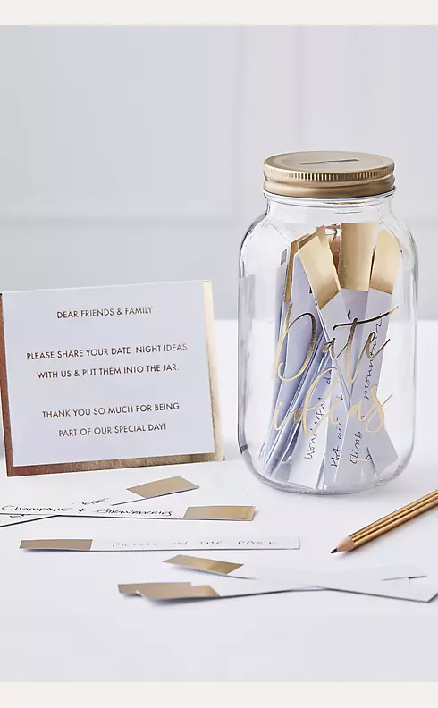 Glass Date Night Jar and Gold-Foil Cards Image 1