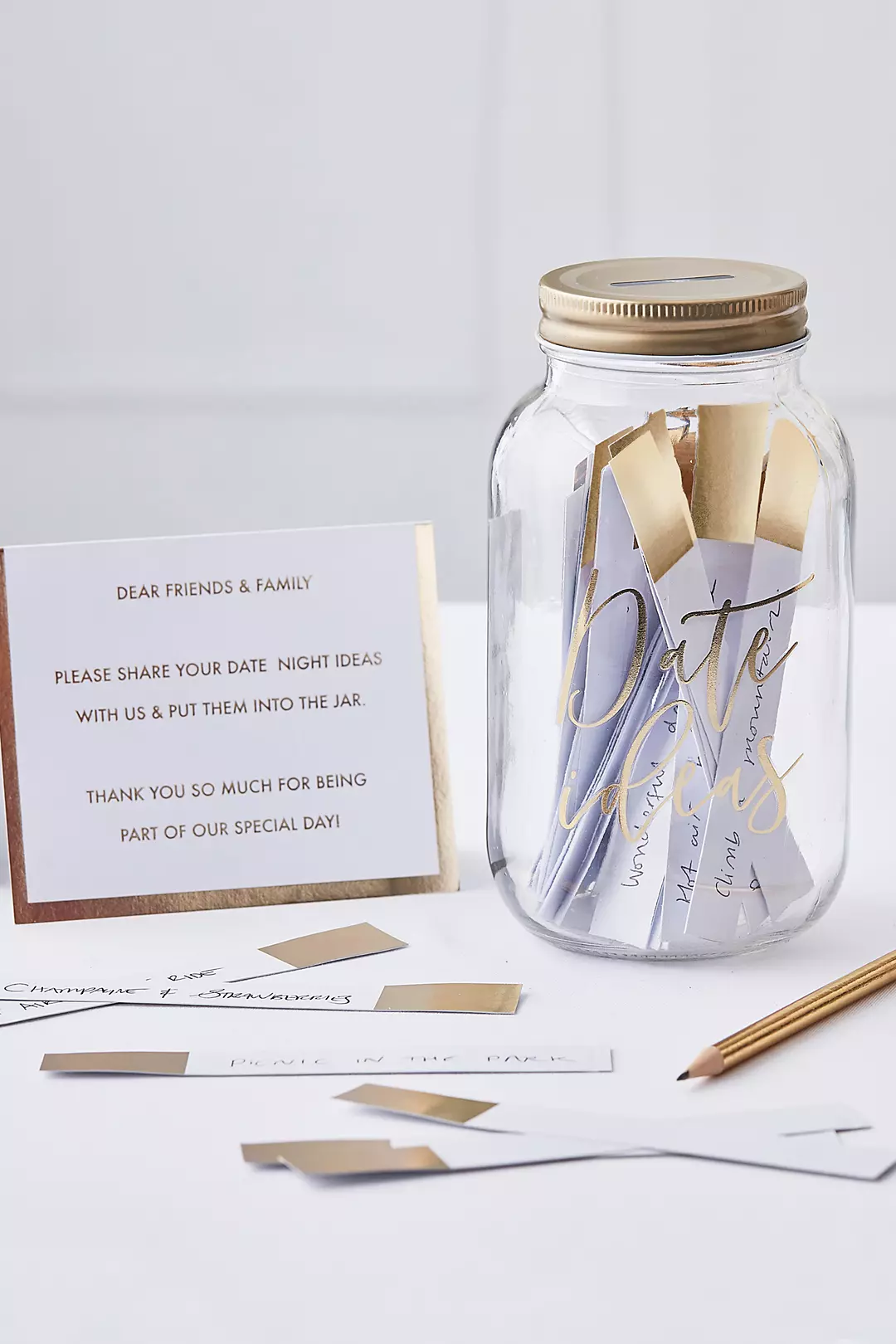 Glass Date Night Jar and Gold-Foil Cards Image