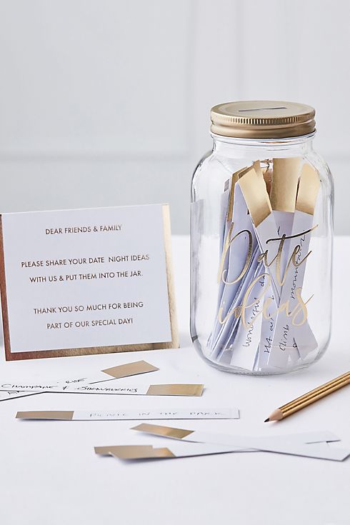 Glass Date Night Jar and Gold-Foil Cards Image 1