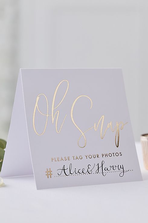 Oh Snap Wedding Hashtag Tent Cards Image 2
