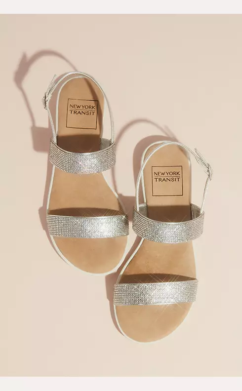 Double Strap Pave Crystal Sandals with Instep Image 1