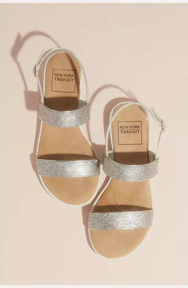 Double Strap Pave Crystal Sandals with Instep Image