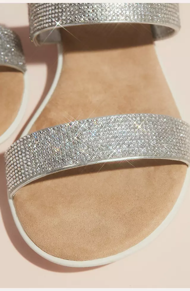 Double Strap Pave Crystal Sandals with Instep Image 4