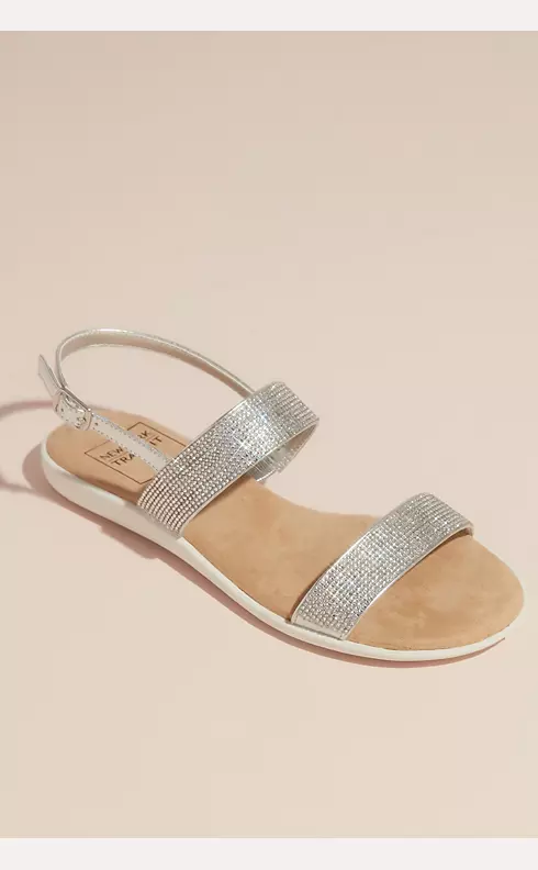 Double Strap Pave Crystal Sandals with Instep Image 2