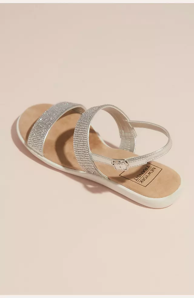 Double Strap Pave Crystal Sandals with Instep Image 3