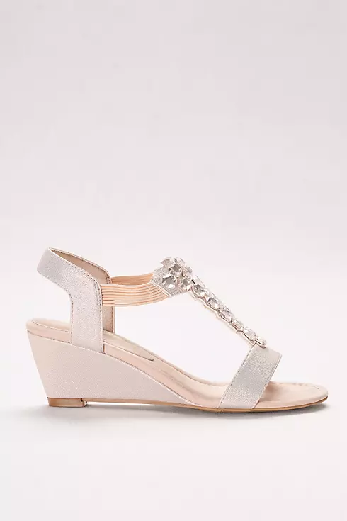 Jeweled T-Strap Wedges with Gems Image 3