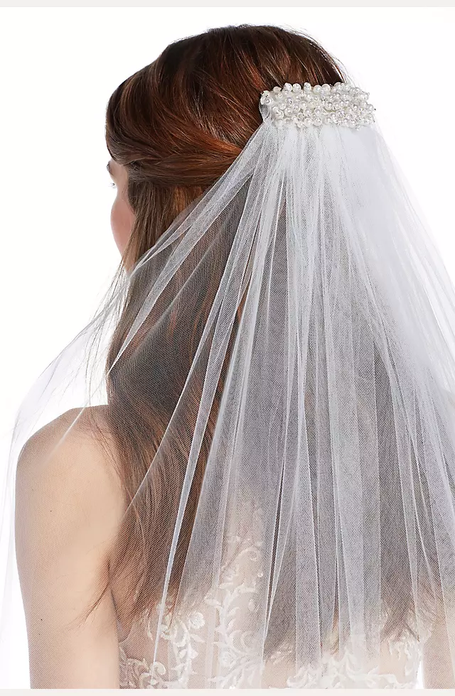 Unsutuo Wedding Veil Comb Bridal Cathedral Veil 1 Tier Drop Veil Wedding  Rhinestones Hair Comb for Brides, 118 Inches (Ivory-Raw Cut)
