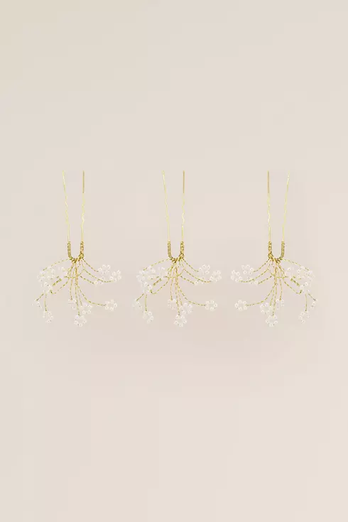 Tiny Crystal Daisy Hand-Wired Hairpin Set Image 1
