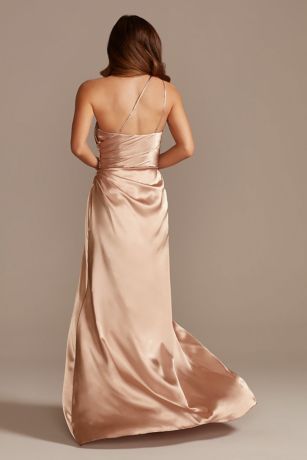 Charmeuse Draped One-Shoulder Dress