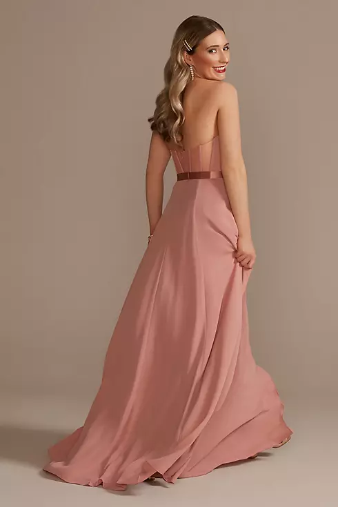 Georgette V-Wire Bridesmaid Dress with Corset Back Image 3