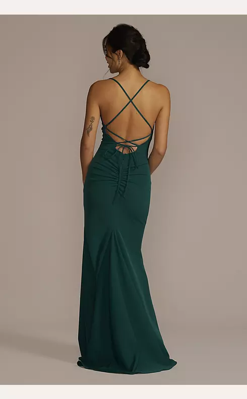 Stretch Crepe Cowl Neck Strappy Dress Image 2