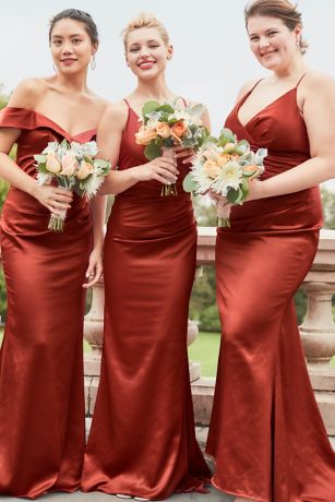 red bridesmaid dresses under