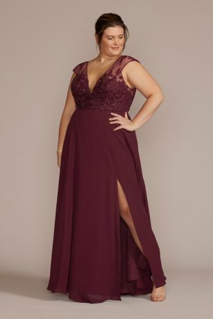 Wine bridesmaid dresses plus size sale