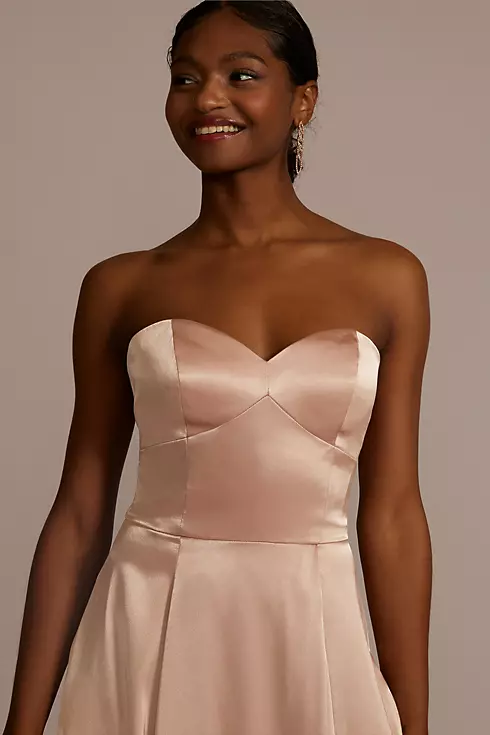 Charmeuse Strapless A-Line Dress Image 3