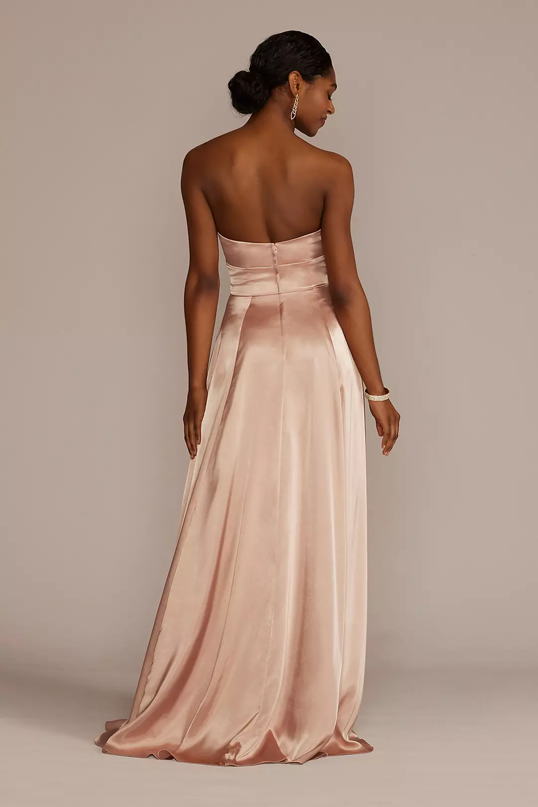 Charmeuse Strapless A-Line Bridesmaid Dress Image 2