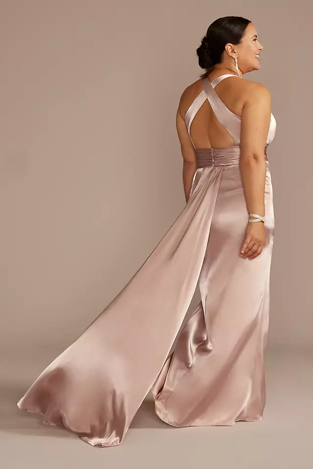 Charmeuse Bridesmaid Dress with Crisscross Back Image 5
