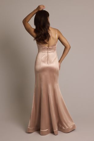 Sculpting Satin Low-Back Mermaid Dress | David's Bridal