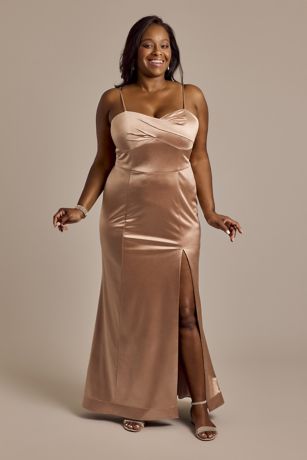 Sculpting Satin Low-Back Mermaid Dress | David's Bridal