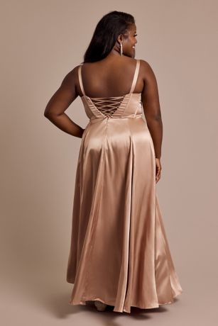 Charmeuse Basque Waist Tank Dress