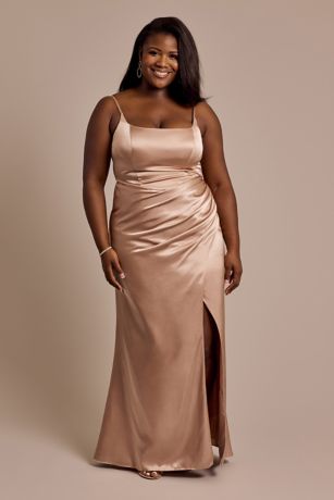 Charmeuse Square Neck Corset Sheath Dress Image 4