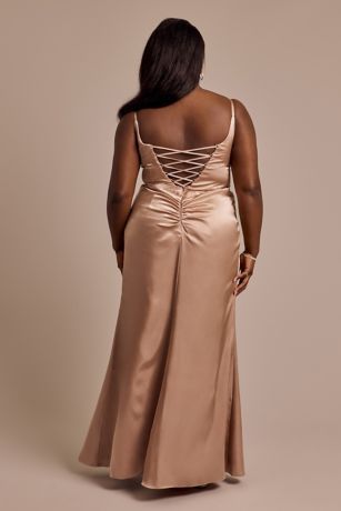 Charmeuse Square Neck Corset Sheath Dress Image 5