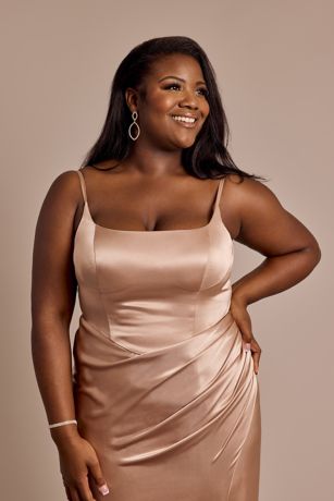 Charmeuse Square Neck Corset Sheath Dress Image 6