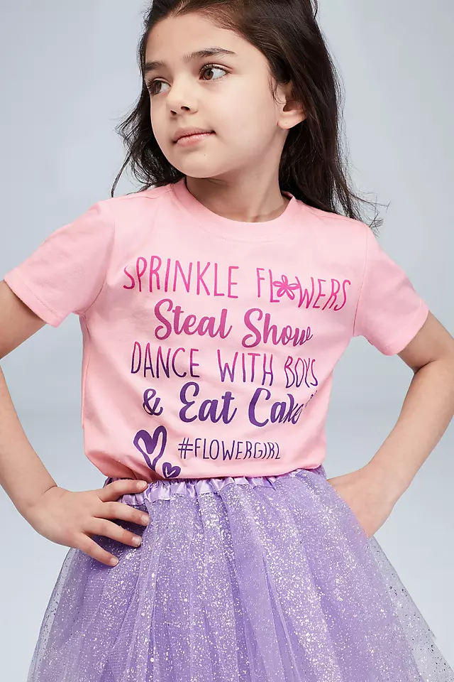 Sprinkle Flowers and Eat Cake Flower Girl T-Shirt Image 4