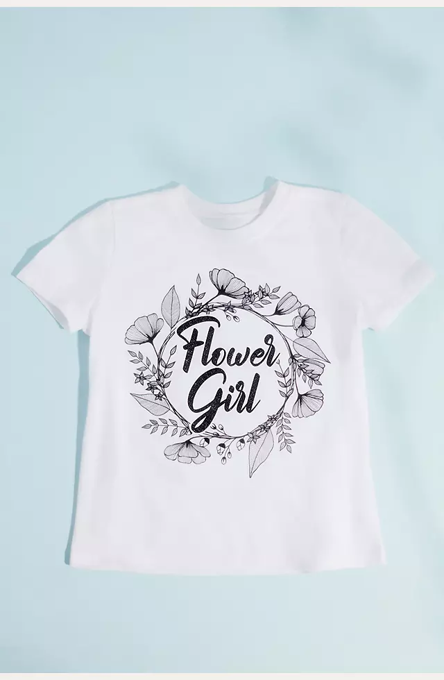 Printed Script Flower Girl T-Shirt Image