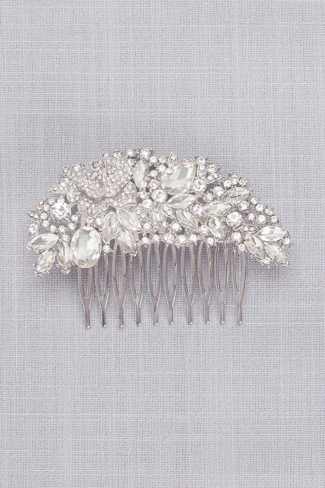 Arched Floral Crystal Cluster Comb Image 3