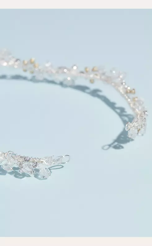 Bead and Crystal Wire Wedding Crown Image 2